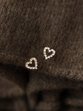 Load image into Gallery viewer, New Diamond Imitation Princess Style Hollow Love Heart Cute Daily Mini Earrings +
