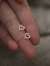 Load image into Gallery viewer, New Diamond Imitation Princess Style Hollow Love Heart Cute Daily Mini Earrings +
