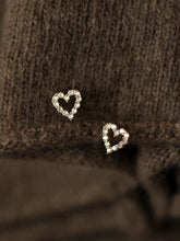 Load image into Gallery viewer, New Diamond Imitation Princess Style Hollow Love Heart Cute Daily Mini Earrings +
