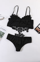 Load image into Gallery viewer, Spaghetti Straps Crochet Lace Hollow Out Bra Thong Lingerie Set
