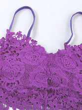 Load image into Gallery viewer, Spaghetti Straps Crochet Lace Hollow Out Bra Thong Lingerie Set
