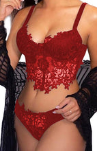 Load image into Gallery viewer, Spaghetti Straps Crochet Lace Hollow Out Bra Thong Lingerie Set
