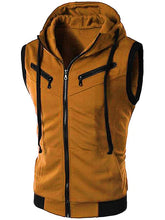 Load image into Gallery viewer, Men's Hooded Sleeveless Vest Solid Color Casual Slim Vest
