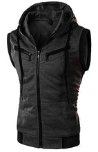 Load image into Gallery viewer, Men's Hooded Sleeveless Vest Solid Color Casual Slim Vest
