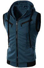 Load image into Gallery viewer, Men's Hooded Sleeveless Vest Solid Color Casual Slim Vest
