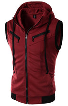 Load image into Gallery viewer, Men's Hooded Sleeveless Vest Solid Color Casual Slim Vest
