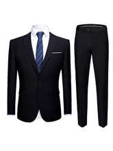 Load image into Gallery viewer, Men&#39;s Lapel Collar Long Sleeve Woven Blazer With Welt Pocket +
