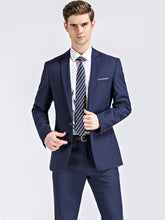 Load image into Gallery viewer, Men&#39;s Lapel Collar Long Sleeve Woven Blazer With Welt Pocket +
