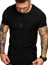 Load image into Gallery viewer, Short-Sleeved T-shirt Bamboo Cotton Solid Color Round Neck T-shirt Men&#39;s Bottoming Shirt +
