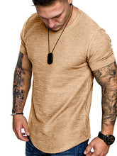 Load image into Gallery viewer, Short-Sleeved T-shirt Bamboo Cotton Solid Color Round Neck T-shirt Men&#39;s Bottoming Shirt +
