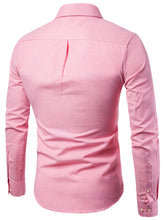 Load image into Gallery viewer, Men&#39;s Casual Slim Cotton Oxford Solid Color Large Size Bottom Shirt Long Sleeves +
