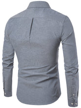 Load image into Gallery viewer, Men&#39;s Casual Slim Cotton Oxford Solid Color Large Size Bottom Shirt Long Sleeves +
