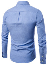 Load image into Gallery viewer, Men&#39;s Casual Slim Cotton Oxford Solid Color Large Size Bottom Shirt Long Sleeves +
