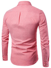 Load image into Gallery viewer, Men&#39;s Casual Slim Cotton Oxford Solid Color Large Size Bottom Shirt Long Sleeves +

