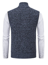 Load image into Gallery viewer, Men&#39;s Stand Collar Sleeveless Knitted Casual Thickened Lining Vest Jacket +
