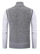 Load image into Gallery viewer, Men&#39;s Stand Collar Sleeveless Knitted Casual Thickened Lining Vest Jacket +
