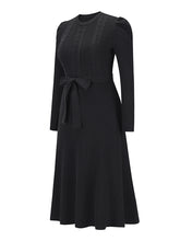 Load image into Gallery viewer, Women&#39;s Long Sleeve Cable Knit Sweater Dresses +
