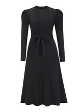 Load image into Gallery viewer, Women&#39;s Long Sleeve Cable Knit Sweater Dresses +
