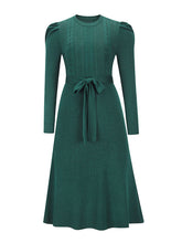 Load image into Gallery viewer, Women&#39;s Long Sleeve Cable Knit Sweater Dresses +
