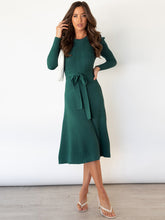 Load image into Gallery viewer, Women&#39;s Long Sleeve Cable Knit Sweater Dresses +

