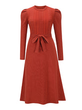 Load image into Gallery viewer, Women&#39;s Long Sleeve Cable Knit Sweater Dresses +
