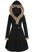 Load image into Gallery viewer, Solid-Colored Fur Long-Sleeved Alloy Buckles Duffel Coat +

