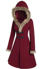 Load image into Gallery viewer, Solid-Colored Fur Long-Sleeved Alloy Buckles Duffel Coat +
