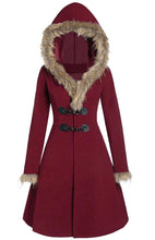 Load image into Gallery viewer, Solid-Colored Fur Long-Sleeved Alloy Buckles Duffel Coat +
