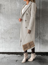Load image into Gallery viewer, New Mid-length Elegant Women&#39;s Solid Color Long-sleeved Double-breasted Pockets +
