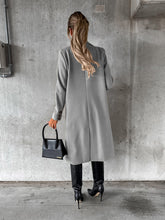 Load image into Gallery viewer, New Mid-length Elegant Women&#39;s Solid Color Long-sleeved Double-breasted Pockets +
