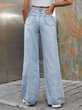 Load image into Gallery viewer, Women&#39;s Fashion Ripped High Waist Wide Leg Casual Soft Denim Trousers +
