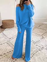 Load image into Gallery viewer, Women's Solid Color Casual Solid Color Off Shoulder Knit Suit +

