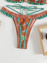 Load image into Gallery viewer, Women&#39;s Swimwear Ethnic Print Halter Neck Tie Bikini +
