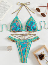 Load image into Gallery viewer, Women&#39;s Swimwear Ethnic Print Halter Neck Tie Bikini +
