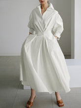 Load image into Gallery viewer, Women&#39;s Solid Color Elegant Shirt Dress +
