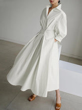 Load image into Gallery viewer, Women&#39;s Solid Color Elegant Shirt Dress +
