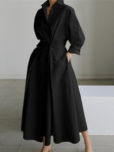 Load image into Gallery viewer, Women&#39;s Solid Color Elegant Shirt Dress +
