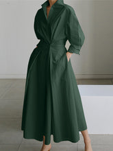 Load image into Gallery viewer, Women&#39;s Solid Color Elegant Shirt Dress +
