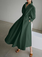 Load image into Gallery viewer, Women&#39;s Solid Color Elegant Shirt Dress +
