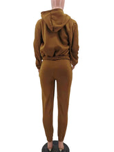 Load image into Gallery viewer, Women&#39;s Knitted Casual Sports Fleece Hooded Three-piece Suit +
