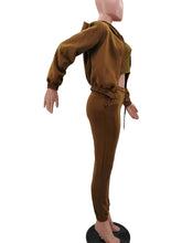 Load image into Gallery viewer, Women&#39;s Knitted Casual Sports Fleece Hooded Three-piece Suit +
