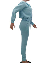 Load image into Gallery viewer, Women&#39;s Knitted Casual Sports Fleece Hooded Three-piece Suit +
