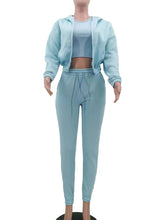 Load image into Gallery viewer, Women&#39;s Knitted Casual Sports Fleece Hooded Three-piece Suit +
