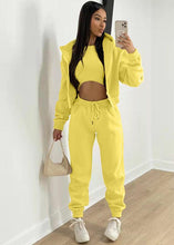 Load image into Gallery viewer, Women&#39;s Knitted Casual Sports Fleece Hooded Three-piece Suit +

