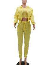 Load image into Gallery viewer, Women&#39;s Knitted Casual Sports Fleece Hooded Three-piece Suit +
