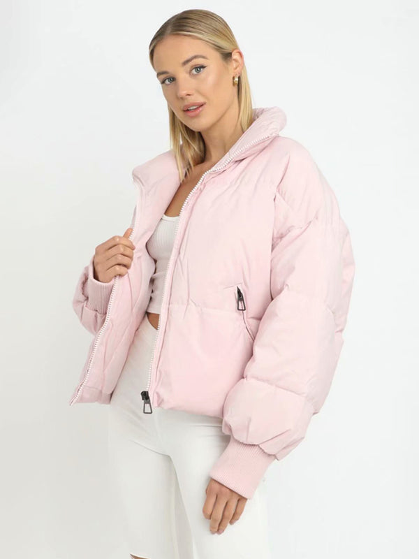 Casual All-match Stand Collar Bread Jacket Puffer Coat +