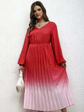 Load image into Gallery viewer, New Plus Size Women&#39;s Temperament Gradient Pleated Dress +

