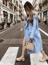 Load image into Gallery viewer, Women&#39;s Long Sleeve Ovwercoat Suit Collar Double Breasted Woolen Coat +
