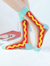 Load image into Gallery viewer, Men&#39;s Breakfast Print Casual Fun Socks +
