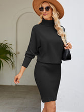 Load image into Gallery viewer, Women's Turtleneck Long Sleeve Slim Fit Sweater Dress +
